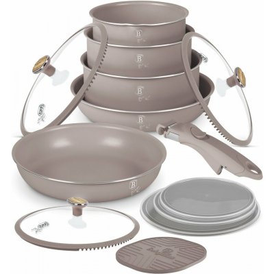 BERLINGERHAUS Sada nádobí s titanovým povrchem 13 kusů Taupe Nordic Collection BH-8422 – Sleviste.cz
