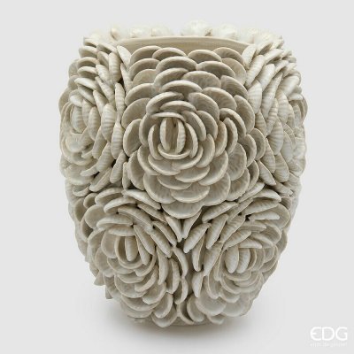 Keramická váza Chakra Conchiglie mušle krémová, 37x32 cm – Hledejceny.cz