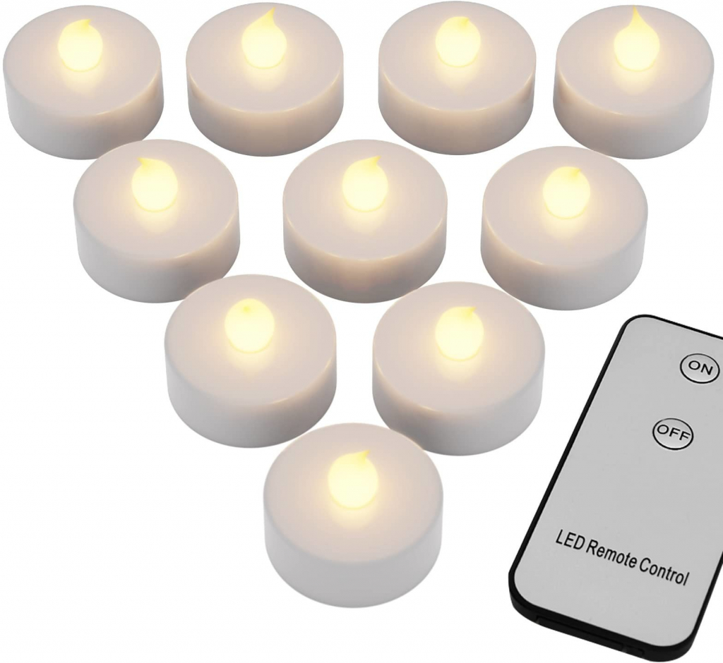 Monzana LED čajové svíčky 10 ks teplá bílá dálkové ovládání 103236
