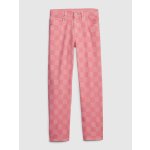 GAP Dětské džíny loose šachovnice Růžová – Sleviste.cz