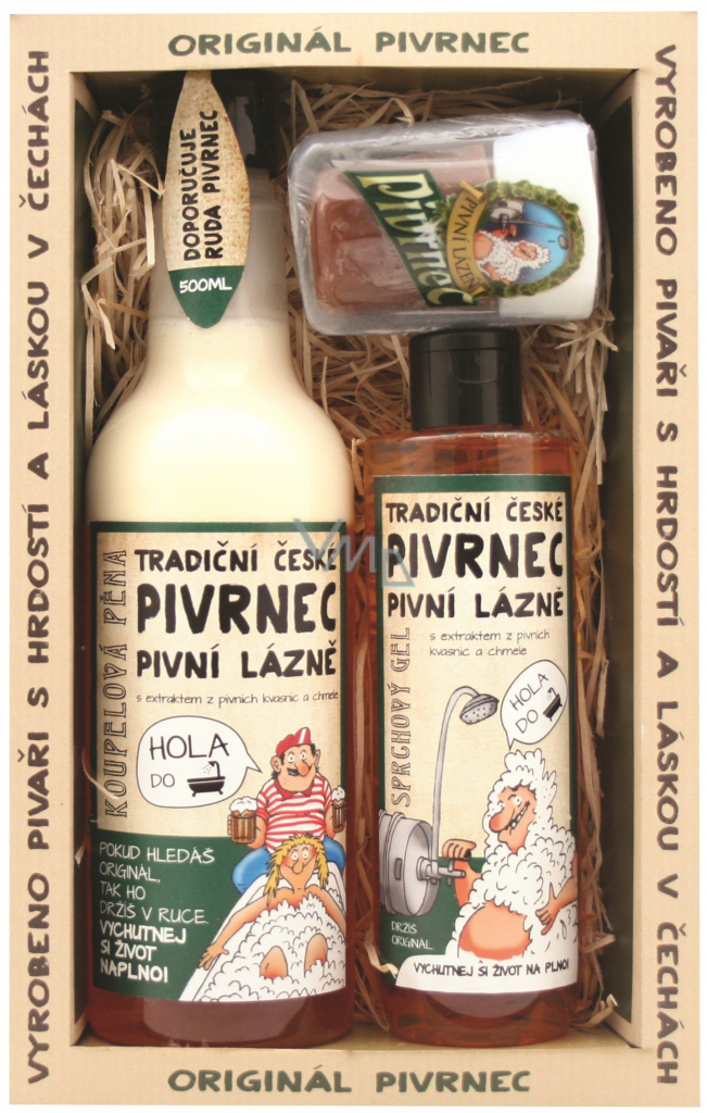 Bohemia Gifts & Cosmetics Pivrnec se světlou koupelovou pěnou 500 ml + sprchový gel 250 ml + toaletní mýdlo 70 g dárková sada