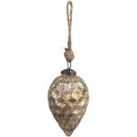 Clayre & Eef Zlatá vintage vánoční ozdoba 5*8 cm – Hledejceny.cz