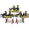 Figurky / Minifigurky WW2 vojáci 2. světová válka americká armáda komando LEGO kompatibilní sada 6ks + pes + ostnatý drát + 30 zbraní