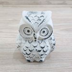 Clayre & Eef Bílá dekorace Sova, 8 x 9 x 5 cm – Zboží Dáma