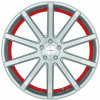 Alu kolo, lité kolo Corspeed Deville 10,5x20 5x120 ET45 silver brushed surface trim red