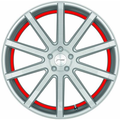 Corspeed Deville 10,5x20 5x114,3 ET40 silver brushed surface trim red – Zboží Mobilmania