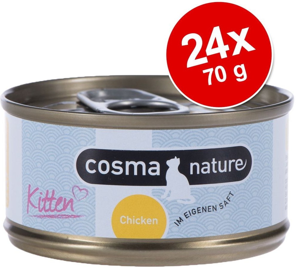 Cosma Nature Kitten s kuřecím masem & tuńákem 24 x 70 g