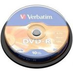 Verbatim DVD-R 4,7GB 16x, AZO, cakebox, 10ks (43523) – Sleviste.cz