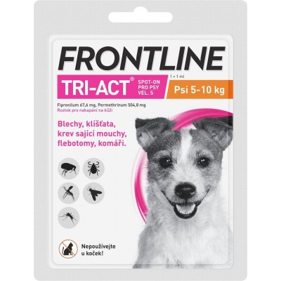 Frontline Tri-Act Spot-On Dog S 5-10 kg 1 x 1 ml – Hledejceny.cz