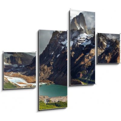 Obraz 4D čtyřdílný - 120 x 90 cm - Mount Fitz Roy, Patagonia, Argentina Mount Fitz Roy, Patagonie, Argentina