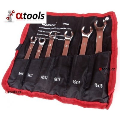 Klíče na převlečné matice brzdových vedení, 6ks, 8-18mm, GEKO | Zboží Auto