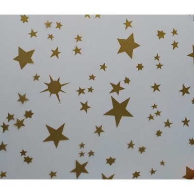 Celofánové archy čiré s potiskem zlaté hvězdičky 76x130cm 3ks zlaty – Zboží Mobilmania