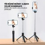 Platinium teleskopická selfie tyč se stativem a bluetooth ovládáním černá R1S – Zboží Živě