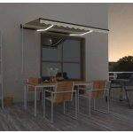 VidaXL Ručně zatahovací markýza s LED světlem 350 x 250 cm krémová – Zboží Mobilmania