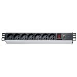XtendLan ZASUVKA7F-19 Rozvodný panel, 19", 7x 230V, ČSN, přepěťová a proudová ochrana, vypínač ZASUVKA7F-19 – Zboží Živě