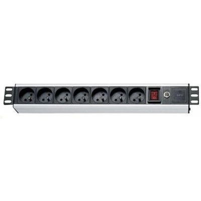 XtendLan ZASUVKA7F-19 Rozvodný panel, 19", 7x 230V, ČSN, přepěťová a proudová ochrana, vypínač ZASUVKA7F-19 – Zboží Živě