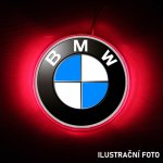 BMW svítící znak na kufr- LED podsvícené logo - červená - MODRÁ a BÍLÁ – Zboží Mobilmania