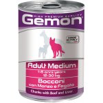 Gemon Dog Medium kousky hovězí s játry 415 g