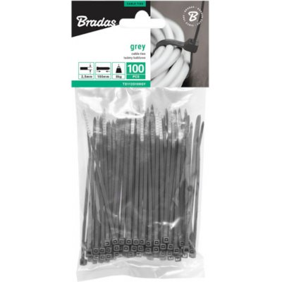 BRADAS TS1125100GY Stahovací pásky 2.5x100mm, 100 ks – Zbozi.Blesk.cz