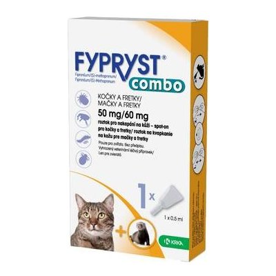 Krka Fypryst Combo spot on Cat 60mg a.u.v. sol 1x0,5 ml