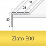 Profil Team Schodová hrana zlato E00 1,2 m 25x20mm – Zboží Mobilmania