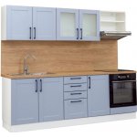 Nábytek Mikulík PASTEL kuchyňská linka 240 cm Denim modrá – Zbozi.Blesk.cz
