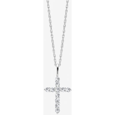 Preciosa Stříbrný přívěsek s řetízkem Tender Cross křížek s kubickou zirkonií Preciosa 5332 00