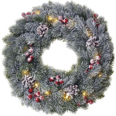 Emos LED vánoční věnec zasněžený 38 cm DCTW06 – Zboží Dáma