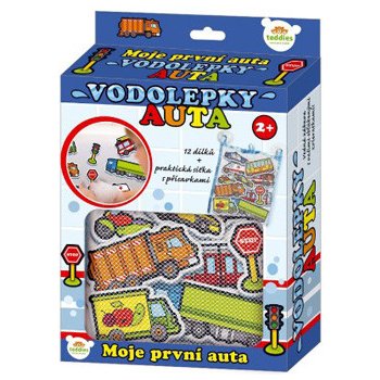 Teddies Vodolepky Moje první auta pěnová sada se síťkou 12ks