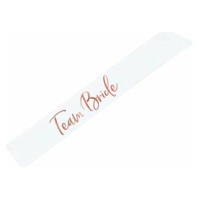 PartyDeco Šerpa satinová "Team Bride" bílá, 75cm – Zboží Dáma