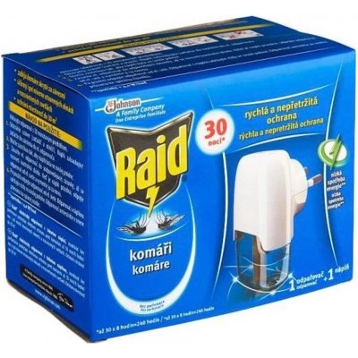 Raid Family elektrický odpařovač s tekutou náplní proti komárům, 30 nocí, 1+21 ml – HobbyKompas.cz