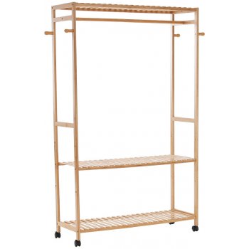 Kondela Šatní organizér Melar přírodní bambus 165 x 112,5 x 35 cm