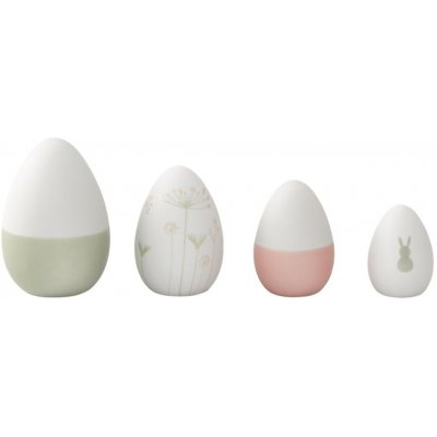 räder Velikonoční dekorace Eggs set 4 ks, bílá barva, porcelán – Sleviste.cz
