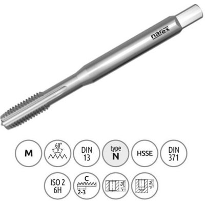 Narex Ždánice 041531020050000 - Závitník strojní M 5 x 0,8 mm Typ 3042 kód 1000 lícování ISO2 (6H) DIN 371 – Hledejceny.cz