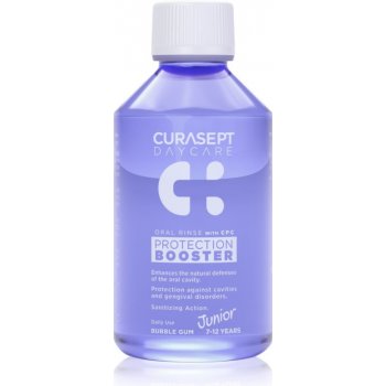 Curasept Daycare Protection Junior Booster ústní voda pro děti 7-12 years Bubble Gum 250 ml