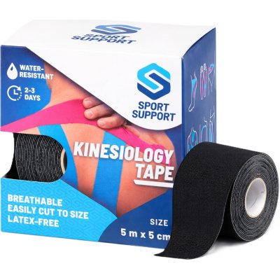 SportSupport Kineziologická tejpovací páska černá 5 m × 5 cm – Zbozi.Blesk.cz