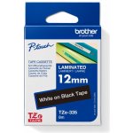 Brother TZE-335, bílý tisk černý podklad, 8m x 12mm – Zboží Dáma