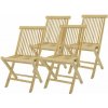 Zahradní židle a křeslo Divero 33137 Skládací židle z týkového dřeva 4 kusy