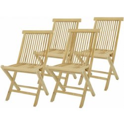 Divero 33137 Skládací židle z týkového dřeva 4 kusy