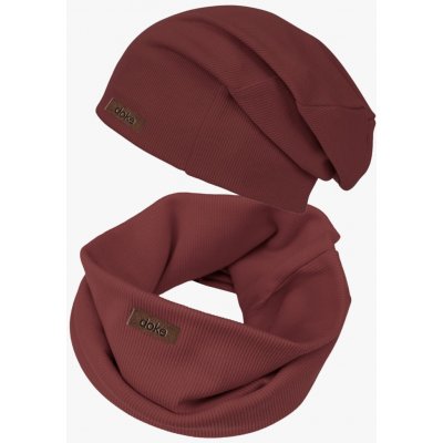 Doke Set čepice a nákrčník organic rib madder brown – Hledejceny.cz