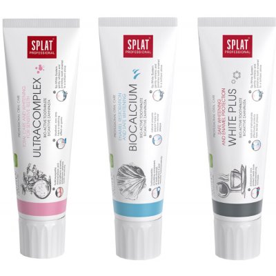 SPLAT trio sada Professional Ultracomplex Biocalcium White Plus zubní pasty 3 x 100 ml – Hledejceny.cz