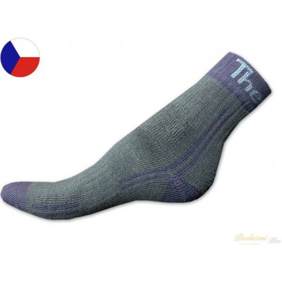 Nepon Dětské thermo ponožky šedá fialová