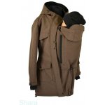 Shara softshellový kabát s hladícími kapsami ve vsadce přední nošení zima hnědá žíhaná – Sleviste.cz