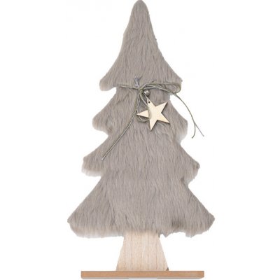 Textilomanie Dekorační vánoční stromeček s kožešinou LUSH 28 cm různé barvy Barva: Světle šedá 40x45 cm – Zboží Mobilmania