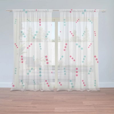 Sablio Záclony Tečkované čárky: 2ks 150x250cm – Zboží Mobilmania