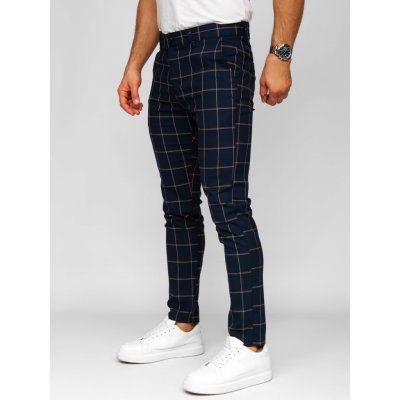 Bolf pánské textilní karované jogger kalhoty 184177 Tmavě modré – Hledejceny.cz