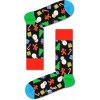 Happy Socks ponožky s vánočními symboly vzor Bring It On Černé
