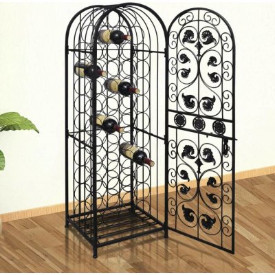 vidaXL Stojan na víno na 45 lahví kovový – Sleviste.cz