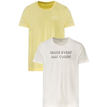 Livergy pánské triko 2 kusy žlutá/bílá