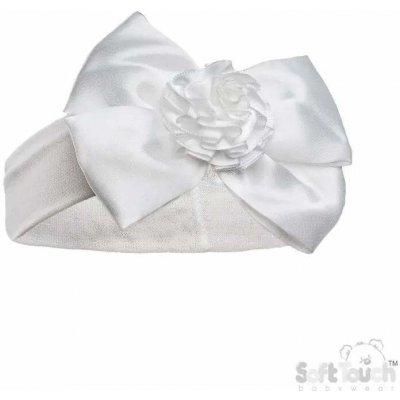 Kojenecká čelenka mašlička s květem bílá – Zboží Mobilmania